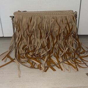 Fringe tan coss body shoulder bag
